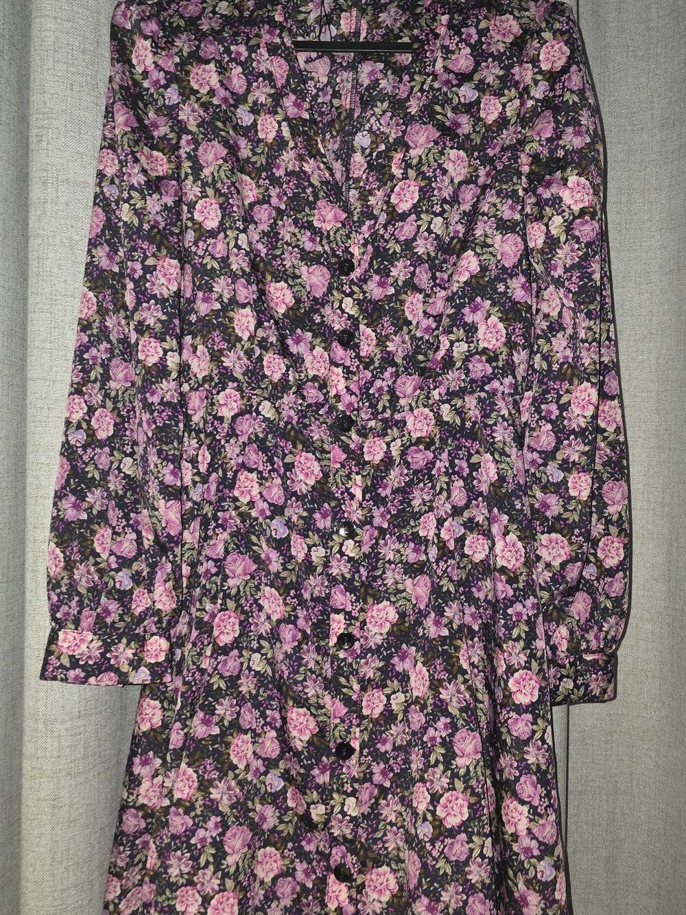 Zara Floral Mini Dress in Black and Pink